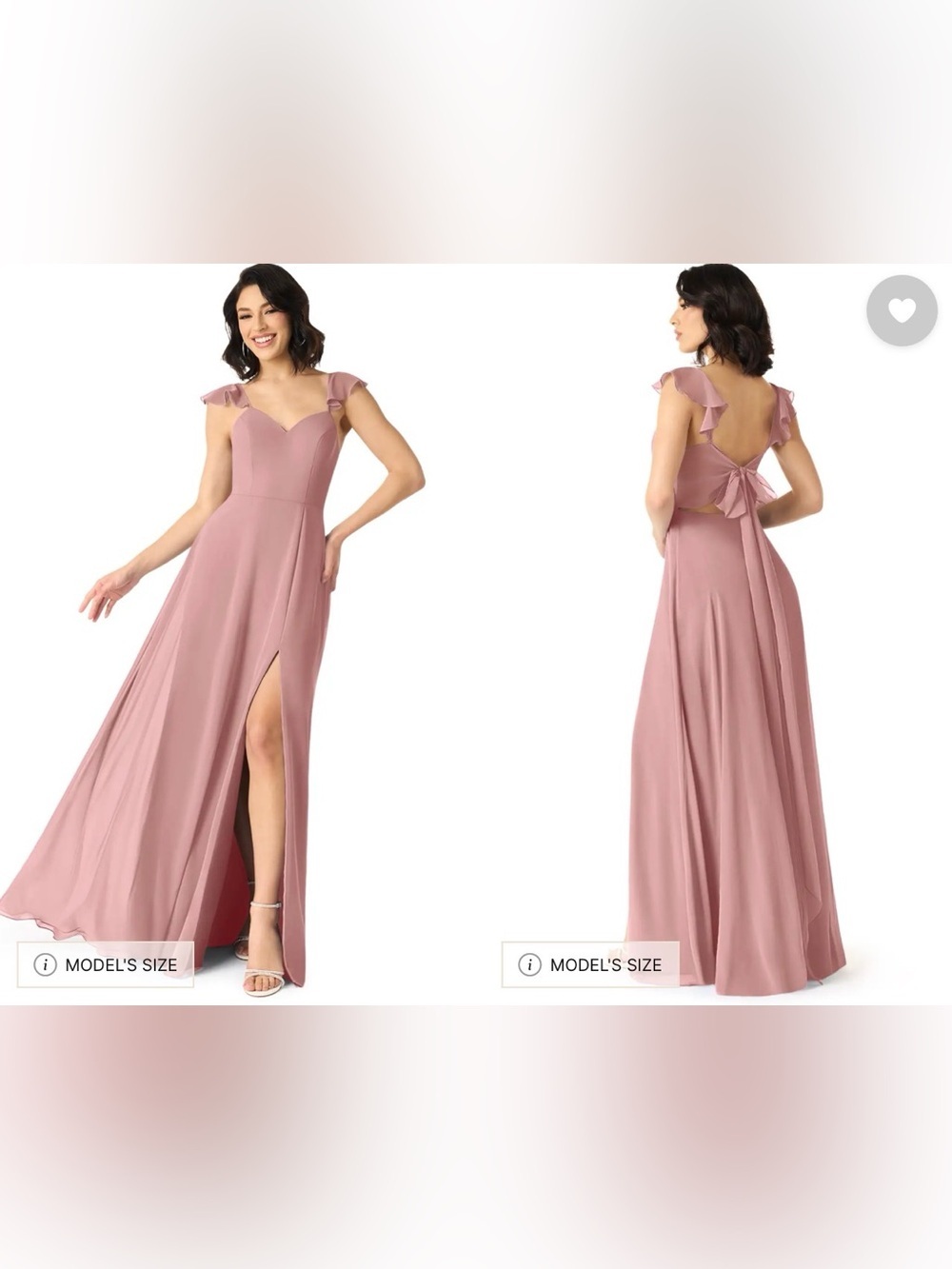 Azazie Everett Dusty Rose Chiffon Dress - Picture 2 of 9